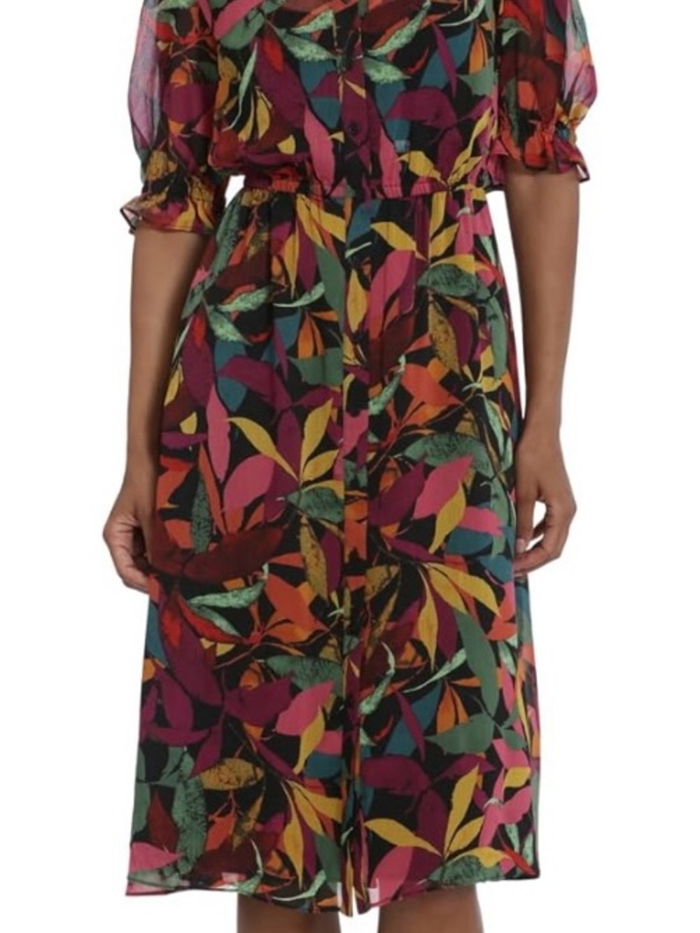Maggy London Women's Button Down Empire Midi Dress